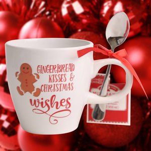 Christmas Coffee Cup with Stir Spoon